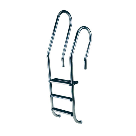 Escada modelo Misto asimétrico - 4 degraus Luxe + 1 degrau segurança duplo + Ânodo